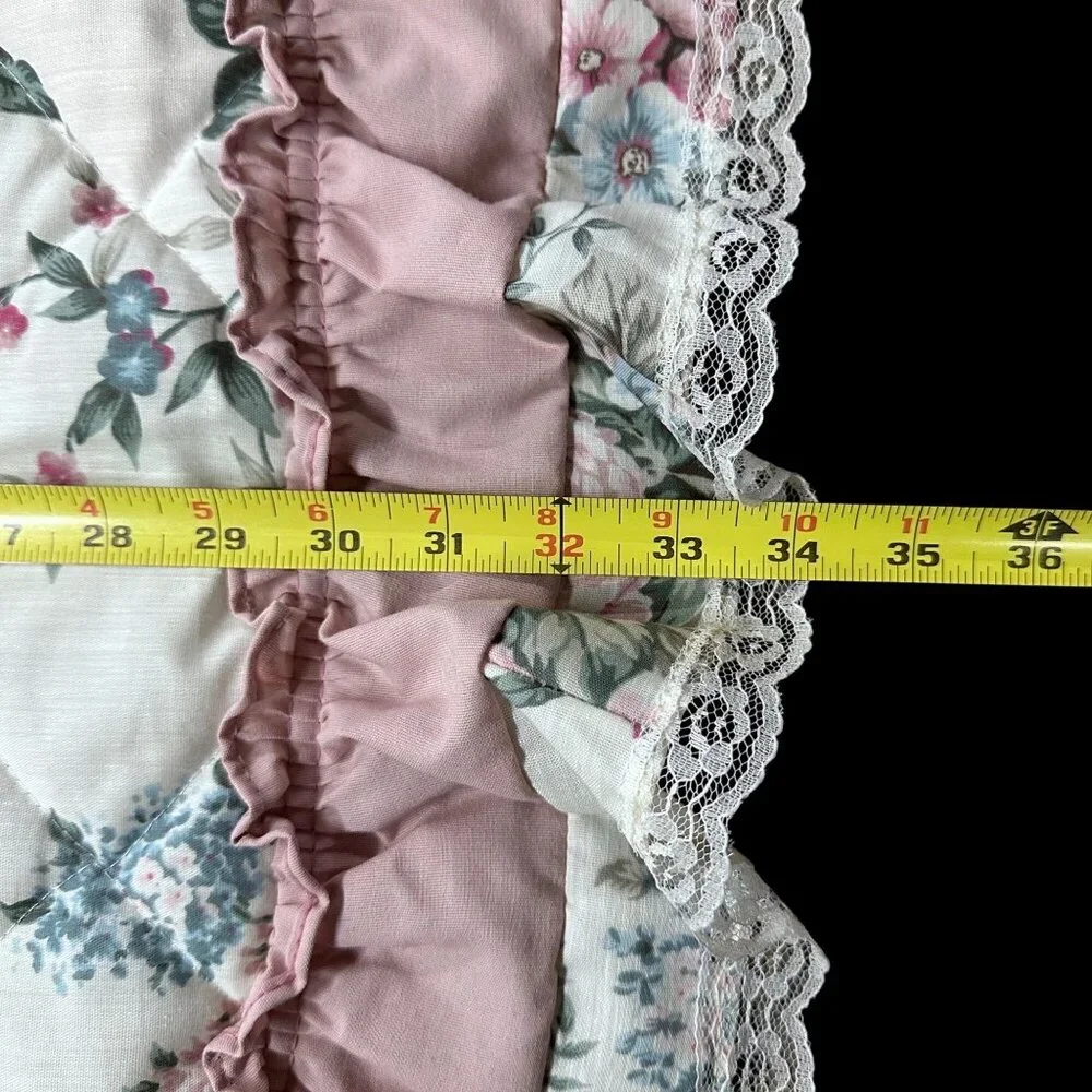 Vintage Floral Ruffled Pillow Shams 80s Cottagecore Granny Rose JCPenney USA - Picture 7 of 8